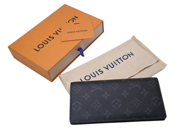 新品未使用 LOUIS VUITTON ルイヴィトン ポルトフォイユ ブラザ 長財布 モノグラム エクリプス M61697 ブラック シルバー金具 中古 4b000209
