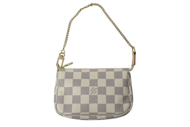 新品同様 LOUIS VUITTON ルイヴィトン ミニポシェットアクセソワール アクセサリーポーチ N58010 ダミエアズール ホワイト 中古 4b000210