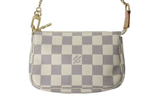 Load image into Gallery viewer, 新品同様 LOUIS VUITTON ルイヴィトン ミニポシェットアクセソワール アクセサリーポーチ N58010 ダミエアズール ホワイト 中古 4b000210