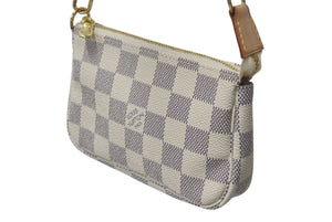 新品同様 LOUIS VUITTON ルイヴィトン ミニポシェットアクセソワール アクセサリーポーチ N58010 ダミエアズール ホワイト 中古 4b000210