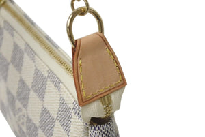 新品同様 LOUIS VUITTON ルイヴィトン ミニポシェットアクセソワール アクセサリーポーチ N58010 ダミエアズール ホワイト 中古 4b000210