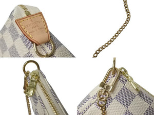 新品同様 LOUIS VUITTON ルイヴィトン ミニポシェットアクセソワール アクセサリーポーチ N58010 ダミエアズール ホワイト 中古 4b000210