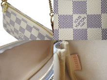 Load image into Gallery viewer, 新品同様 LOUIS VUITTON ルイヴィトン ミニポシェットアクセソワール アクセサリーポーチ N58010 ダミエアズール ホワイト 中古 4b000210