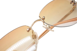 CHANEL シャネル リムレス サングラス 4013 c.125/56 サイズ 59◻︎16 130 ゴールド オレンジ グラデーション 美品 中古 4b000215