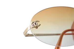 CHANEL シャネル リムレス サングラス 4013 c.125/56 サイズ 59◻︎16 130 ゴールド オレンジ グラデーション 美品 中古 4b000215