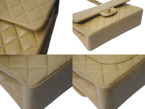 CHANEL シャネル マトラッセ23 ショルダーバッグ 6番台 Wフラップ ベージュ ラムスキン ゴールド金具 美品 中古 4b000217