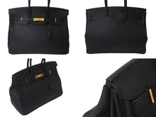 Load image into Gallery viewer, 極美品 HERMES エルメス BIRKIN バーキン35 ブラック シルバー金具 トリヨンクレマンス ハンドバッグ □L刻印 中古 4b000219