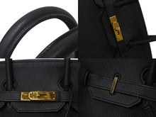 Load image into Gallery viewer, 極美品 HERMES エルメス BIRKIN バーキン35 ブラック シルバー金具 トリヨンクレマンス ハンドバッグ □L刻印 中古 4b000219