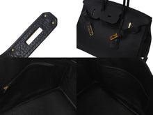 Load image into Gallery viewer, 極美品 HERMES エルメス BIRKIN バーキン35 ブラック シルバー金具 トリヨンクレマンス ハンドバッグ □L刻印 中古 4b000219
