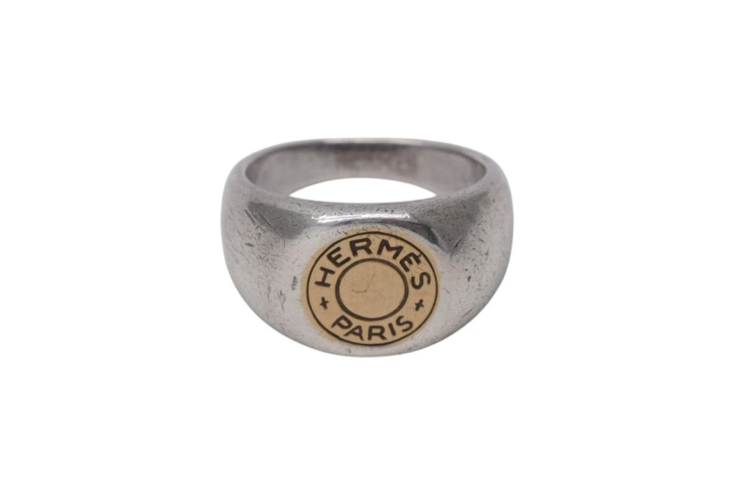 HERMES エルメス セリエ リング コンビ 指輪 シルバー925/750 10.4g シルバー ゴールド サイズ12号 美品 中古 4b000220