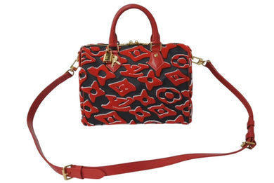 新品同様品 LOUIS VUITTON × UF ルイヴィトン × ウルス フィッシャー スピーディバンドリエール25 ハンドバッグ M45552 レッド 中古 4b000231