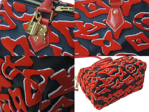 新品同様品 LOUIS VUITTON × UF ルイヴィトン × ウルス フィッシャー スピーディバンドリエール25 ハンドバッグ M45552 レッド 中古 4b000231