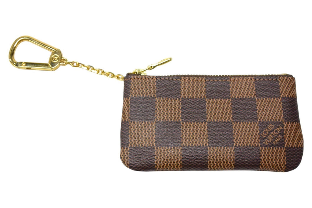 新品未使用 LOUIS VUITTON ルイヴィトン ダミエ ポシェットクレ コインケース カードケース N62658 ブラウン 中古 4b000234