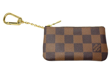 新品未使用 LOUIS VUITTON ルイヴィトン ダミエ ポシェットクレ コインケース カードケース N62658 ブラウン 中古 4b000234