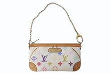 Load image into Gallery viewer, LOUIS VUITTON ルイヴィトン ポシェット ミラMM アクセサリーポーチ M60096 モノグラム マルチカラー ホワイト 美品 中古 4b000236
