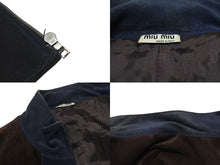 画像をギャラリービューアに読み込む, MIUMIU ミュウミュウ スウェード レザージャケット シングルライダース アウター サイズ40 ブラウン 美品 中古 4b000247