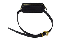 Load image into Gallery viewer, MIUMIU ミュウミュウ レザー ロゴ ベルトバッグ ブラック ウエストバッグ ゴールド金具 美品 中古 4b000249