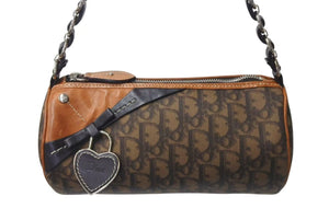 CHRISTIAN DIOR クリスチャンディオール ロマンティック ワンショルダーバッグ トロッター CM 0017 ブラウン ブラック 美品 中古 4b000251