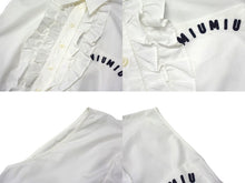 Load image into Gallery viewer, MIU MIU ミュウミュウ 21SS ノースリーブ ショートレングス ポプリンシャツ ブラウス ホワイト サイズ38 MK1528 美品 中古 4b000256