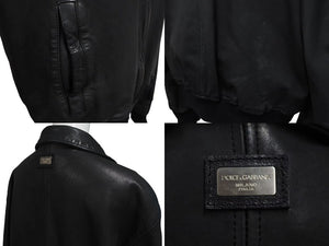 DOLCE & GABBANA ドルチェアンドガッバーナ ラムレザーブルゾン ブラック サイズ56 LS - G9N16L 美品 中古 4b000258