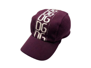 DOLCE&GABBANA ドルチェアンドガッバーナ キャップ ワインレッド ベージュ コットン サイズ60 美品 中古 4b000265