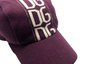 DOLCE&GABBANA ドルチェアンドガッバーナ キャップ ワインレッド ベージュ コットン サイズ60 美品 中古 4b000265
