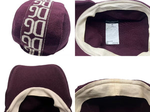 DOLCE&GABBANA ドルチェアンドガッバーナ キャップ ワインレッド ベージュ コットン サイズ60 美品 中古 4b000265