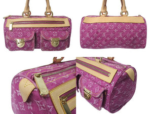 LOUIS VUITTON ルイヴィトン ネオスピーディ ハンドバッグ M95214 モノグラム デニム ピンク ゴールド金具 美品 中古 4b000267