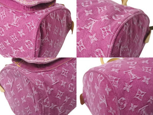 LOUIS VUITTON ルイヴィトン ネオスピーディ ハンドバッグ M95214 モノグラム デニム ピンク ゴールド金具 美品 中古 4b000267