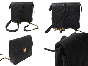 CHANEL シャネル マトラッセラムスキン チェーンリュック ココマーク ブラック ゴールド金具 美品 中古 4b000272