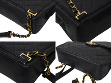 Load image into Gallery viewer, CHANEL シャネル マトラッセラムスキン チェーンリュック ココマーク ブラック ゴールド金具 美品 中古 4b000272
