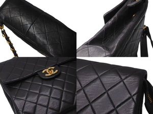 CHANEL シャネル マトラッセラムスキン チェーンリュック ココマーク ブラック ゴールド金具 美品 中古 4b000272