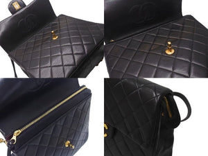CHANEL シャネル マトラッセラムスキン チェーンリュック ココマーク ブラック ゴールド金具 美品 中古 4b000272