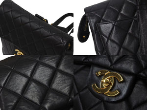 CHANEL シャネル マトラッセラムスキン チェーンリュック ココマーク ブラック ゴールド金具 美品 中古 4b000272