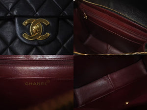 CHANEL シャネル マトラッセラムスキン チェーンリュック ココマーク ブラック ゴールド金具 美品 中古 4b000272