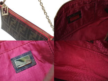 Load image into Gallery viewer, 極美品 FENDI フェンディ アクセサリーポーチ ショルダーバッグ ズッカ PVCコーティングキャンバス 8BR592 ブラウン ゴールド金具 中古 4b000274