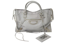 Load image into Gallery viewer, BALENCIAGA バレンシアガ ザ シティ メタリックエッジ 2WAYバッグ ハンドバッグ ワンショルダーバッグ グレー ゴールド 美品 中古 4b000276
