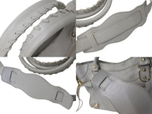 Load image into Gallery viewer, BALENCIAGA バレンシアガ ザ シティ メタリックエッジ 2WAYバッグ ハンドバッグ ワンショルダーバッグ グレー ゴールド 美品 中古 4b000276