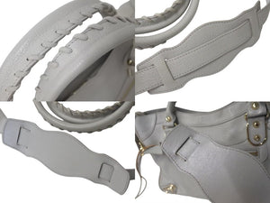 BALENCIAGA バレンシアガ ザ シティ メタリックエッジ 2WAYバッグ ハンドバッグ ワンショルダーバッグ グレー ゴールド 美品 中古 4b000276