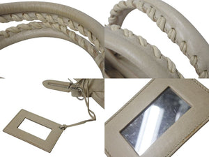 美品 BALENCIAGA バレンシアガ ワンショルダーバッグ ハンドバッグ 240578 ザ ジャイアント タウン ベージュ レザー 中古 4b000277