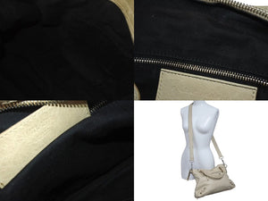 美品 BALENCIAGA バレンシアガ ワンショルダーバッグ ハンドバッグ 240578 ザ ジャイアント タウン ベージュ レザー 中古 4b000277