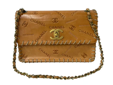 極美品 CHANEL シャネル ココマーク ベースボールステッチ エンボス マトラッセショルダーバッグ 2番台 ブラウン ゴールド金具 中古 4b000279