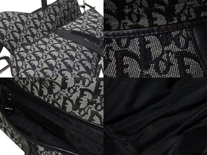 極美品 Christian Dior クリスチャンディオール トロッター サドルバッグ ブラック ガリアーノ期 シルバー金具 ワンショルダー ロゴ 中古 4b000281