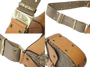 Christian Dior クリスチャンディオール トロッター ストリートシック ショルダーバッグ ブラウン キャンバス 良品 中古 4b000282