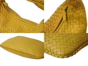 BOTTEGA VENETA ボッテガ ヴェネタ イントレチャート ホーボーバッグ ワンショルダーバッグ レザー イエロー 美品 中古 4b000283