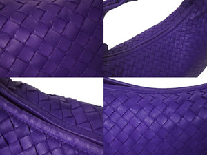 BOTTEGA VENETA ボッテガヴェネタ イントレチャート ホーボー ワンショルダーバッグ ミデュアム パープル B012867351 美品 中古 4b000284