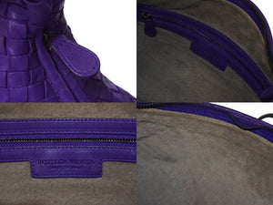 BOTTEGA VENETA ボッテガヴェネタ イントレチャート ホーボー ワンショルダーバッグ ミデュアム パープル B012867351 美品 中古 4b000284