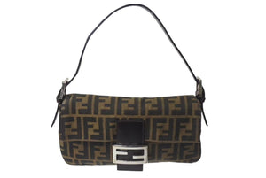 FENDI フェンディ マンマバケット ワンショルダーバッグ 26424 ズッカ柄 ブラウン シルバー金具 美品 中古 4b000286