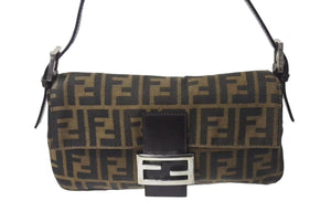 FENDI フェンディ マンマバケット ワンショルダーバッグ 26424 ズッカ柄 ブラウン シルバー金具 美品 中古 4b000286