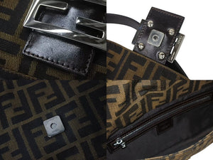 FENDI フェンディ マンマバケット ワンショルダーバッグ 26424 ズッカ柄 ブラウン シルバー金具 美品 中古 4b000286